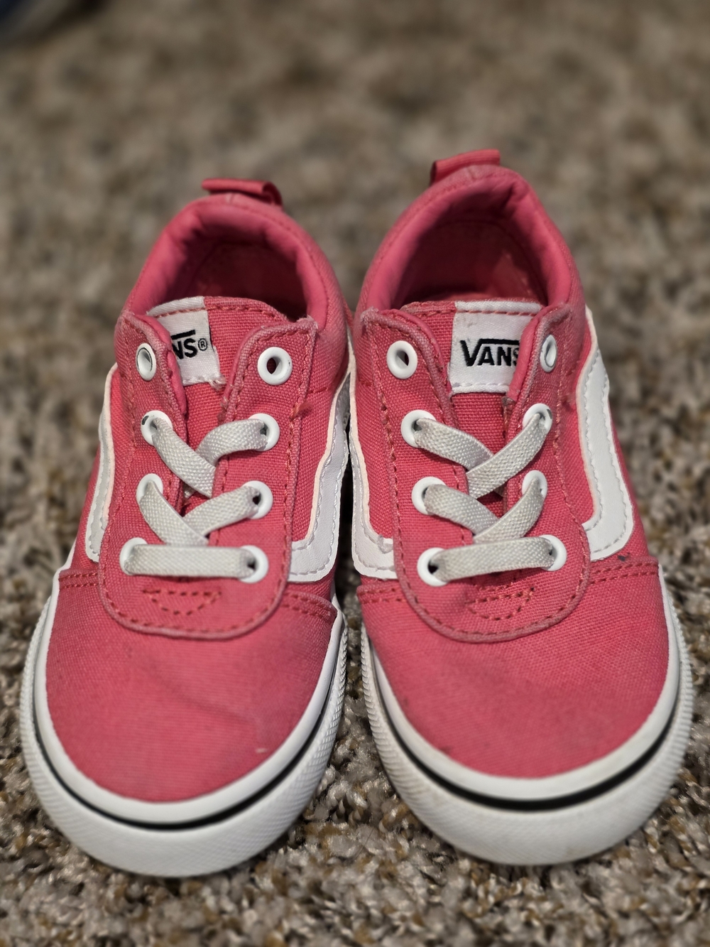 Vans Girls Pink Canvas Low-Top Sneakers